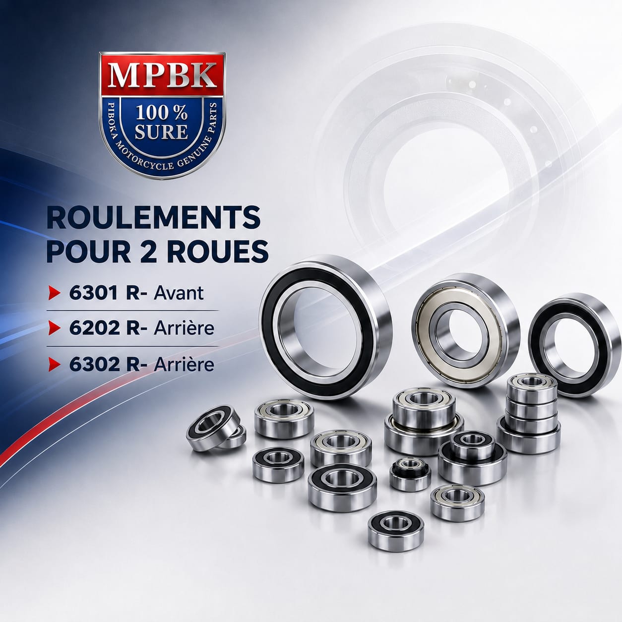 Roulements Avant et Arrière pour motos Boxer, Tvs et Haojue